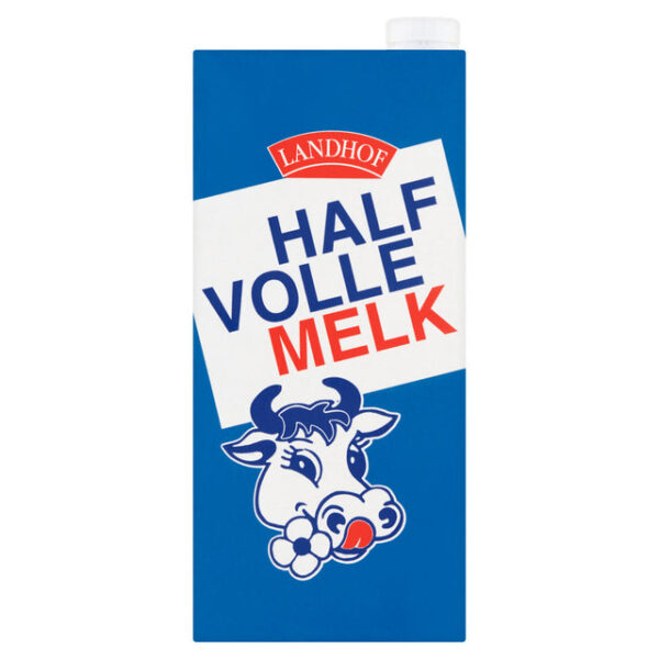 Melk Landhof halfvol houdbaar pak 1 liter | 12 stuks