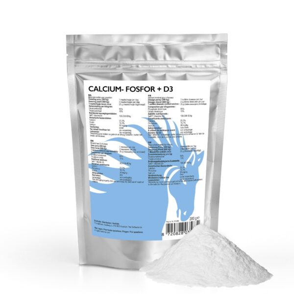 Calcium fosfor + D3 paard 200 gram