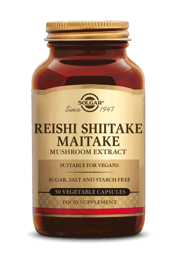 Solgar Reishi Shiitake Maitake Mushroom (Paddenstoel) Extract Capsules