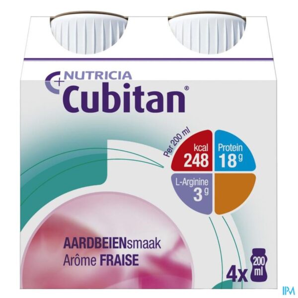 Cubitan Aardbei 4x200ml