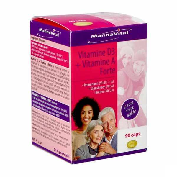 Mannavital Vitamine D3 + Vitamine A Forte Caps 90