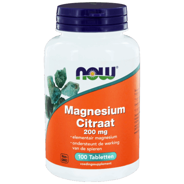 NOW Magnesium Citraat 200mg Tabletten