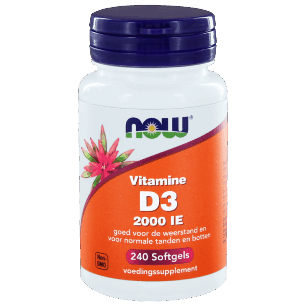 NOW Vitamine D3 2000 IE Softgels 240st