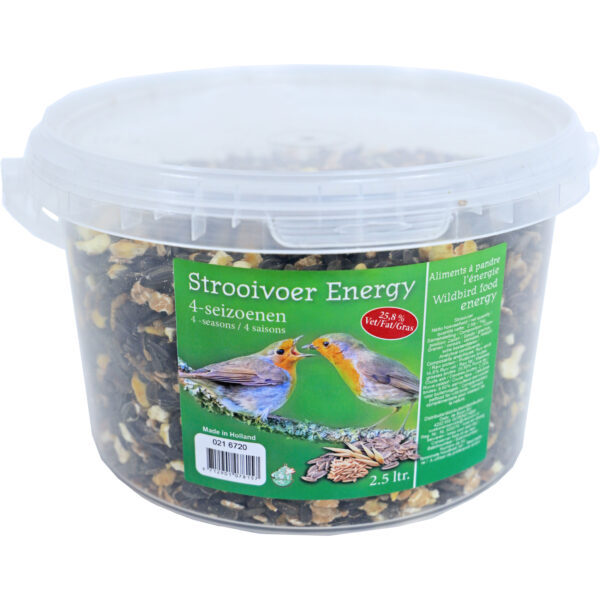 Vogelvoer strooivoer energy 4-seizoenen emmer 2,5 liter -