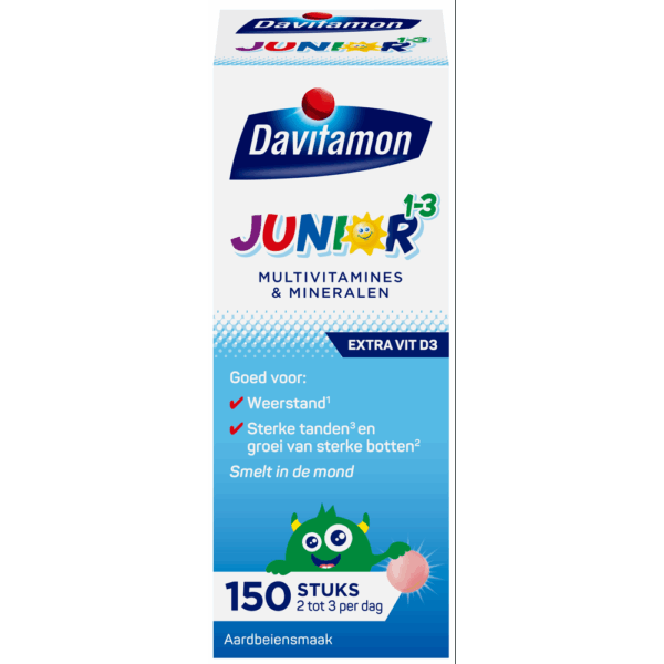 Davitamon Junior 1-3 Aardbei Smelttabletten
