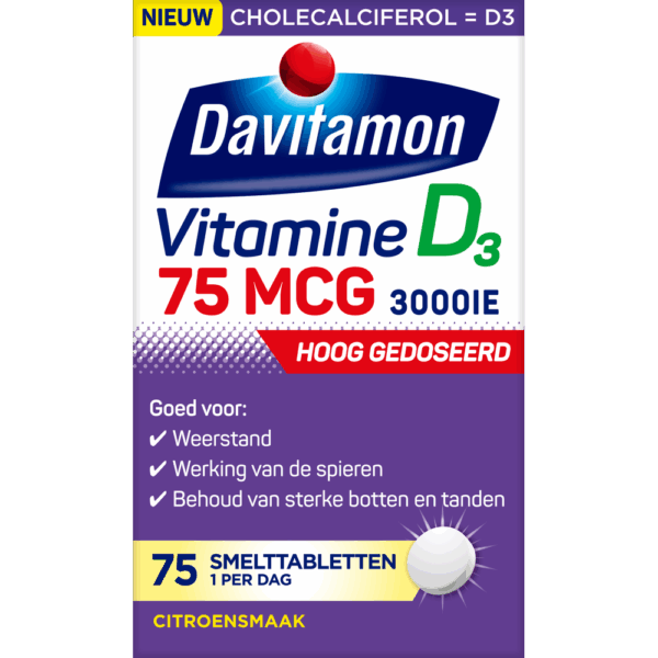 Davitamon VItamine D3 75 mcg Smelttablet