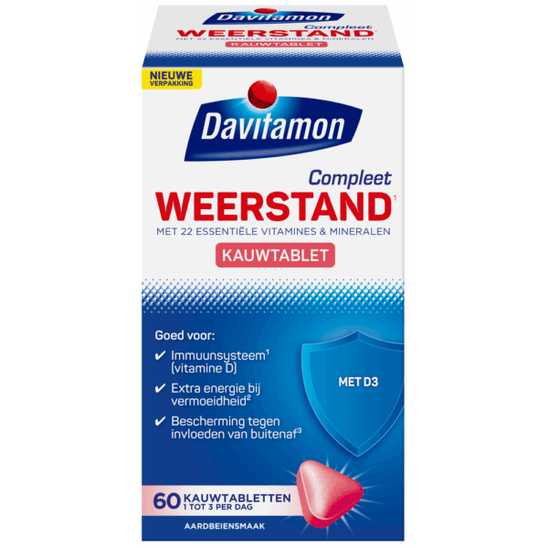 Davitamon Compleet Weerstand Kauwvitamines Aardbei