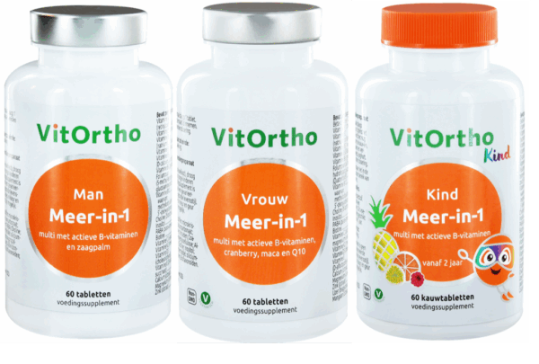 VitOrtho Meer-in-1 Man, Vrouw en Kind Tabletten Combivoordeel