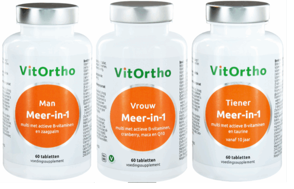 VitOrtho Meer-in-1 Man, Vrouw en Tiener Tabletten Combivoordeel