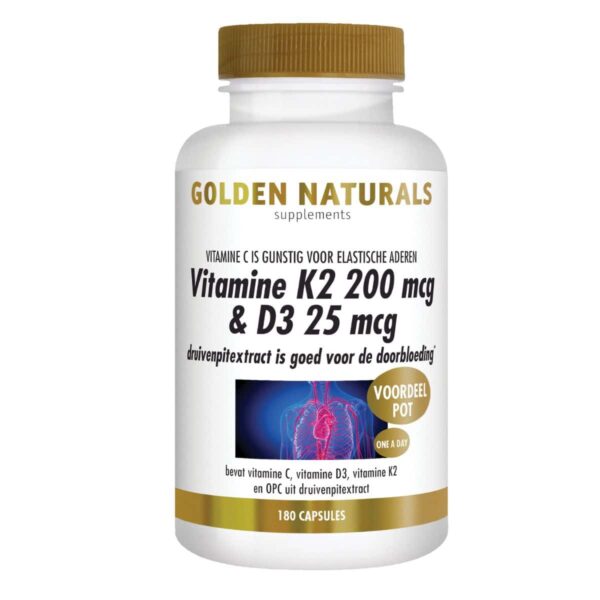 Golden Naturals Vitamine K2 en D3 - 1 pot 5% korting