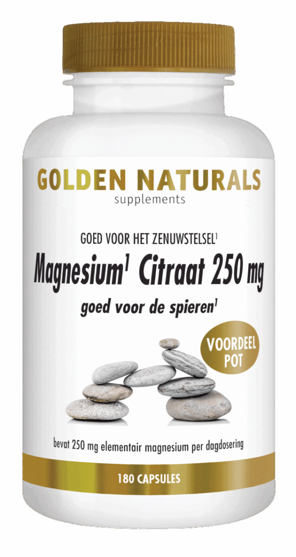 Golden Naturals Magnesium Citraat 250mg Capsules