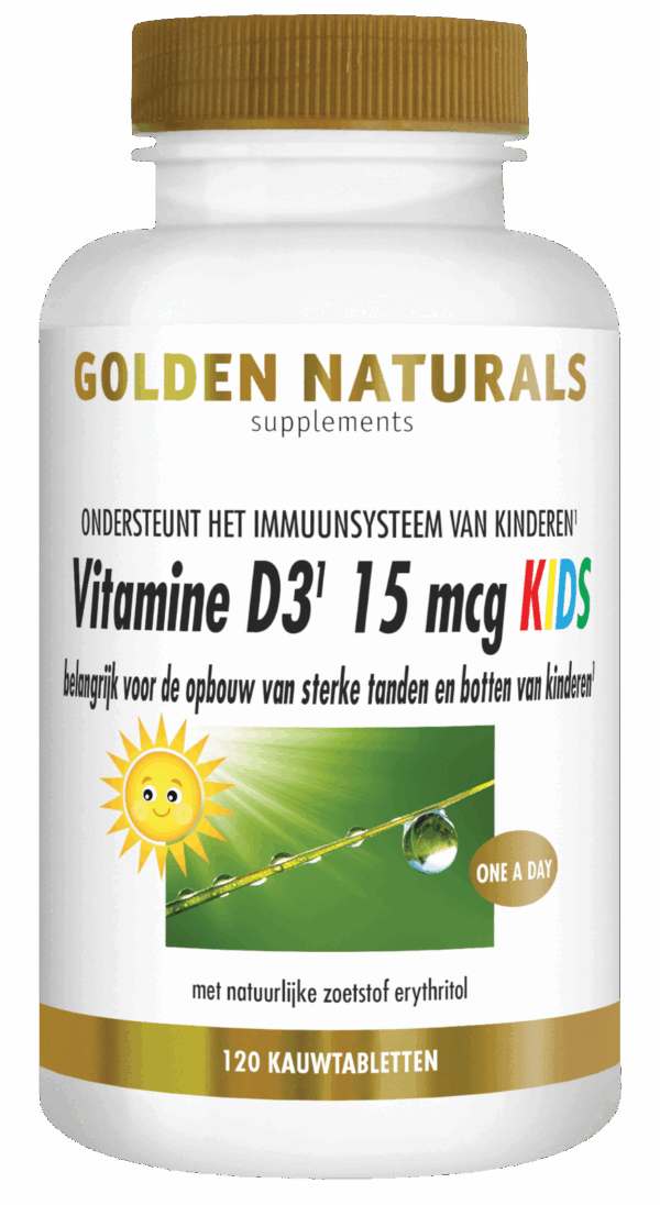 Golden Naturals Vitamine D3 15 mcg Kids Kauwtabletten