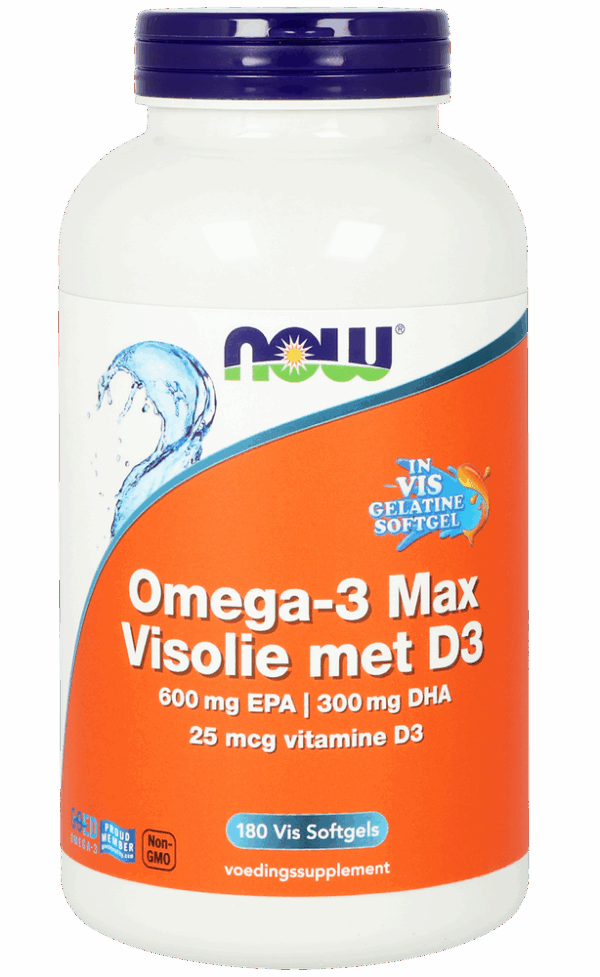 Now Omega-3 Max Visolie met D3 Softgels