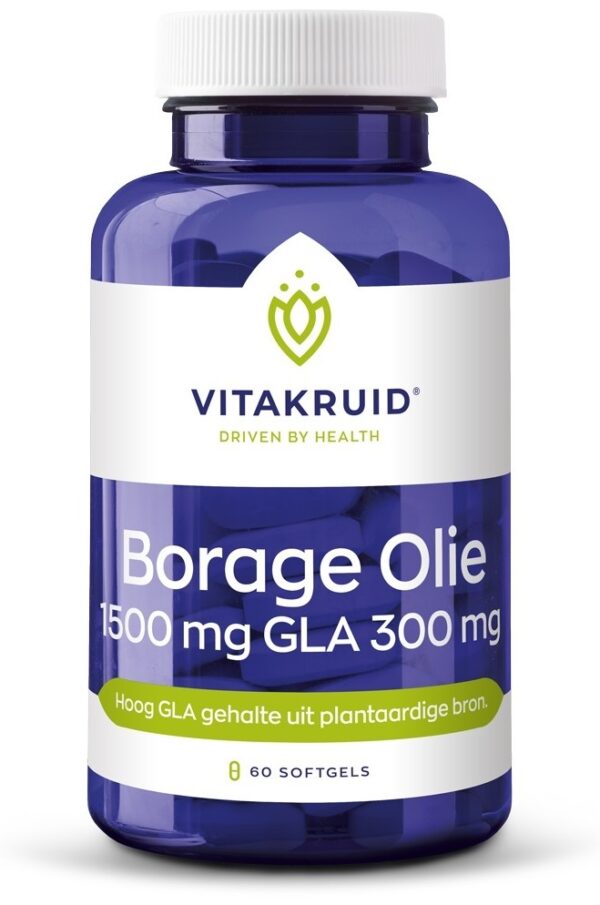 Vitakruid Borage Olie 1500mg GLA 300mg uit plantaardige bron