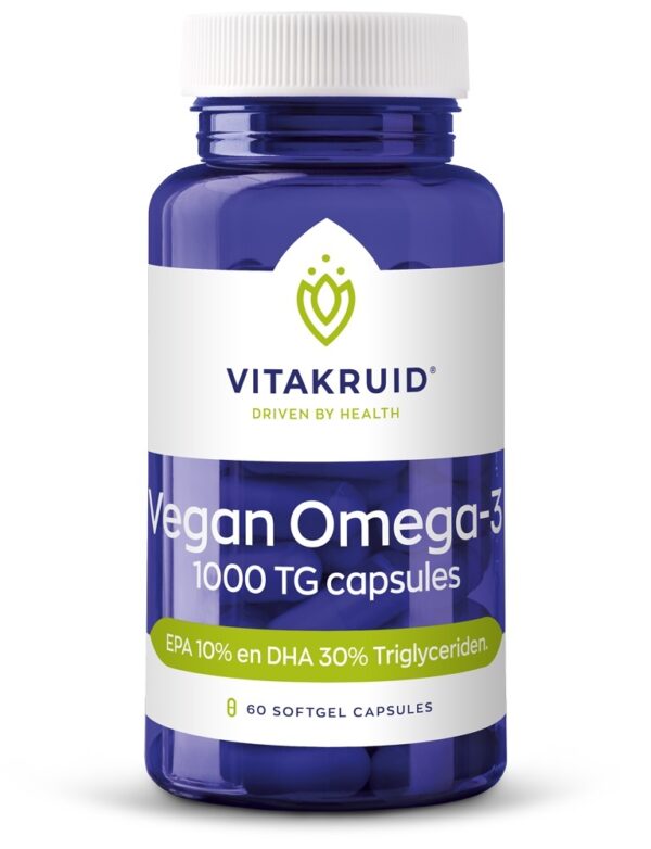 Vitakruid Vegan Omega 3 1000 Tryglyceriden 300 DHA 100 EPA 60