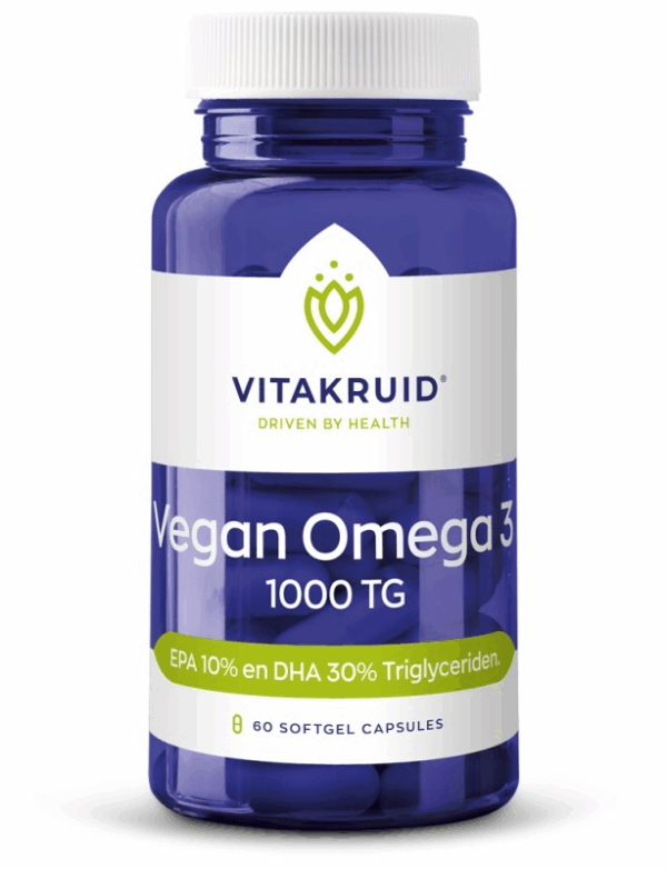 Vitakruid Vegan Omega 3 1000 Tryglyceriden 300 DHA 100 EPA 90