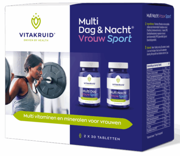 Vitakruid Multi Dag & Nacht Vrouw Sport 100% Vegan 2 x 30