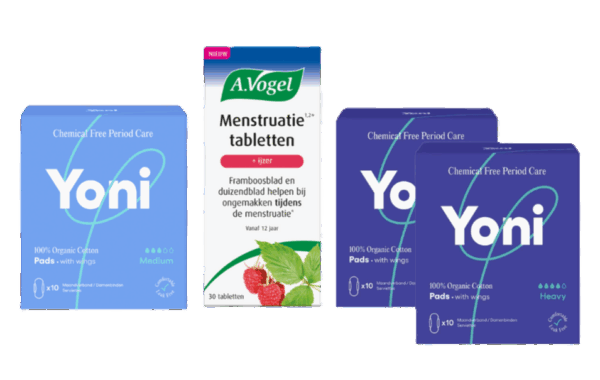 Menstruatie tabletten en Yoni maandverband Combi