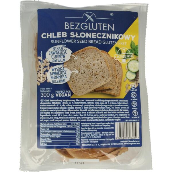 Bezgluten zonnebloempittenbrood gesneden