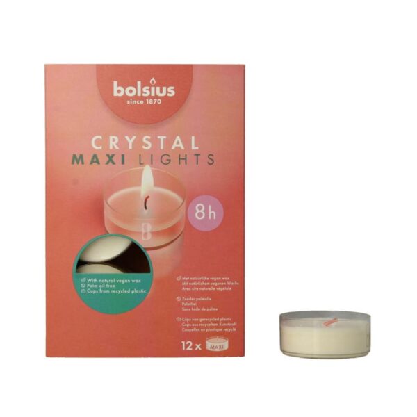 Bolsius Crystal maxi lights 8 uur doos