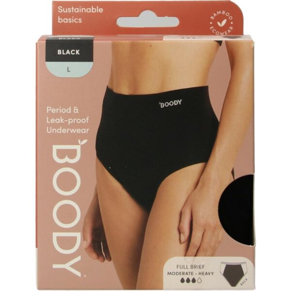 Boody menstr onderg zwart norm mt l