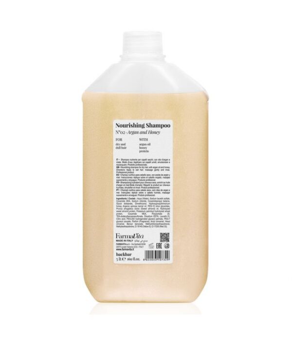 FarmaVita backbar nourishing shampoo n°02 argan and honey 5000ml