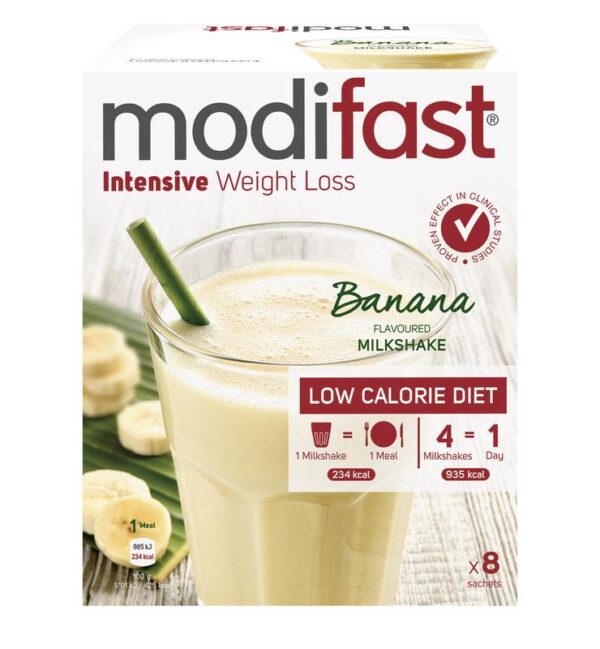 Modifast Intensive milkshake banaan 8 zakjes