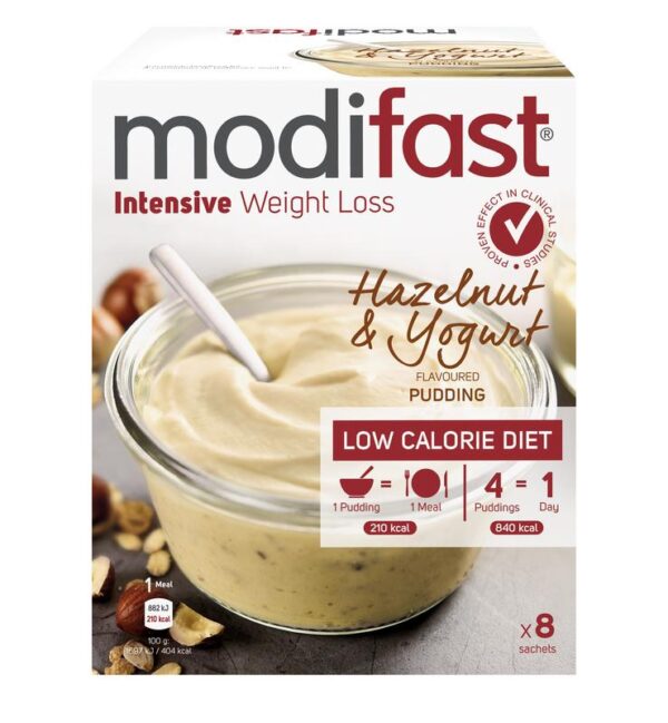 Modifast Intensive pudding hazelnoot & yoghurt 8 zakjes